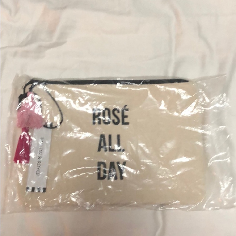 Rosé all day makeup bag